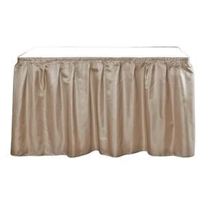 CASTLE DOBBY TABLE SKIRT 204" x 30" TAUPE POLYESTER TABLE SKIRT